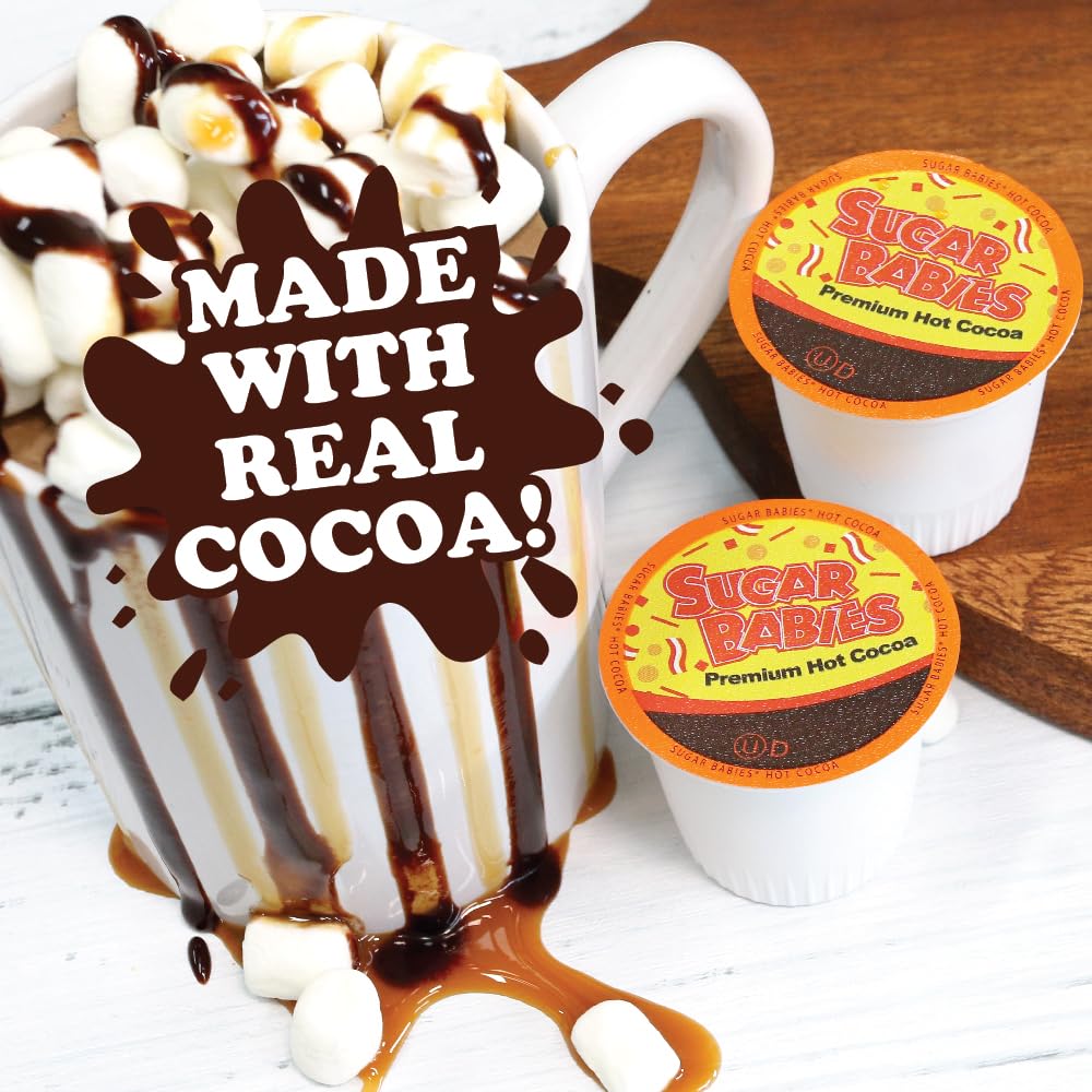 Sugar Babies Hot Cocoa Pods, Caramel Flavor, Compatible with Keurig K-Cup Brewers, 12 Count - Smooth and Creamy Caramel Cocoa Treat