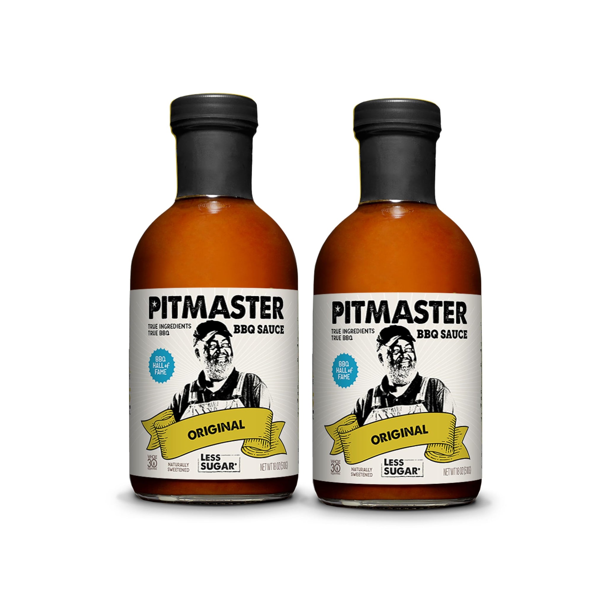 True Made Foods Pitmaster Original (Kansas City-Style) Barbecue Sauce, Thick and Sweet, Low Sugar, Gluten Free, Ideal for Ribs, Pork, Chicken or any