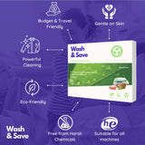 WASH & SAVE Laundry Detergent Sheets - 60 Loads / 30 Sheets | Plant-Based, Eco-Friendly, Hypoallergenic Liquidless Detergent | Perfect for Travel