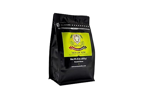 Scotty D's Jamaican Coffee "Rasta Lion" Blend-Jamaican Blue Mountain(Whole Bean) (Medium Roast) 8 oz.