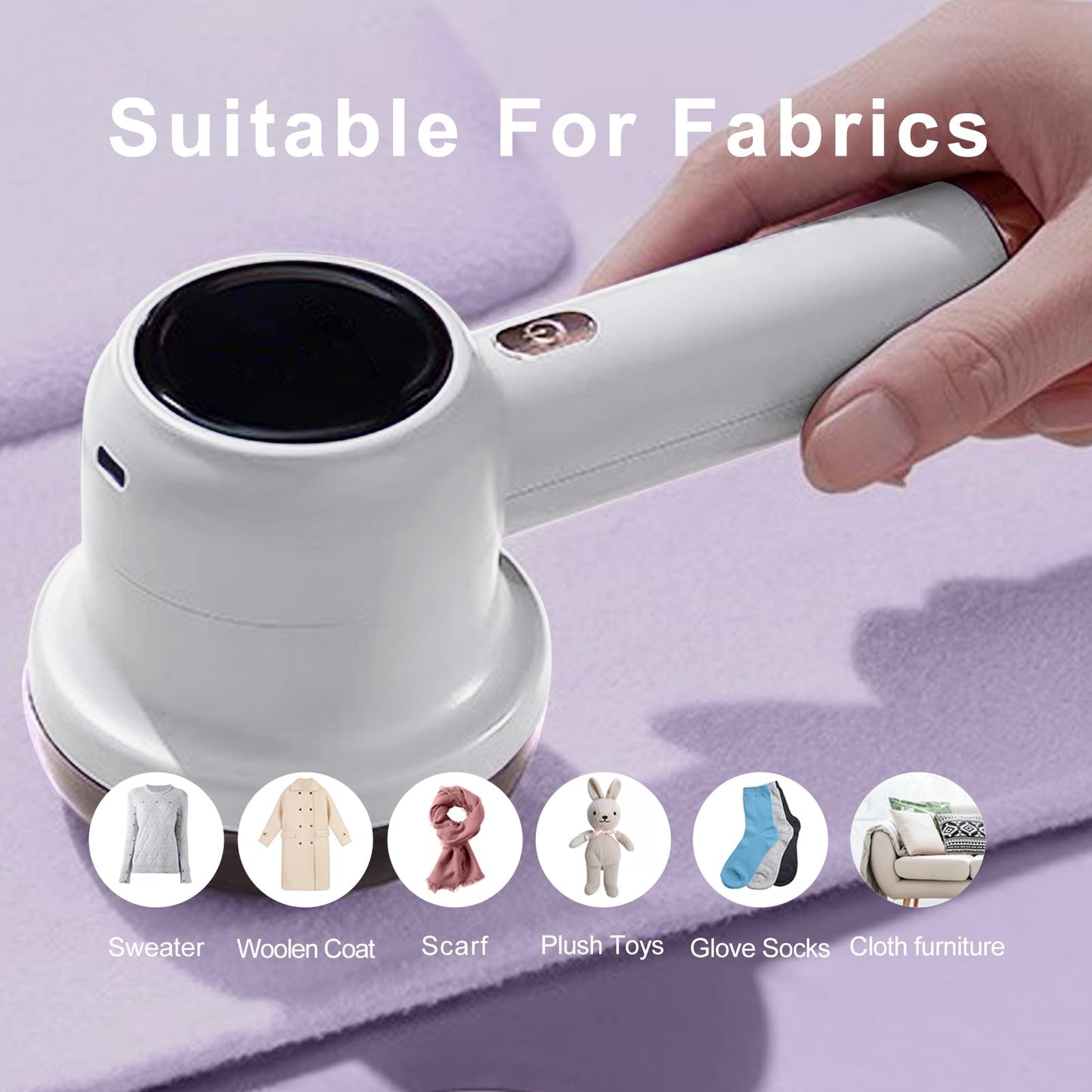 Lint Remover, Fabric Shaver Electric Bobble Remover for Clothes, USB Charging Fluff Remover Sweater Shaver with 2 Replacement Heads for Clothes Fabric