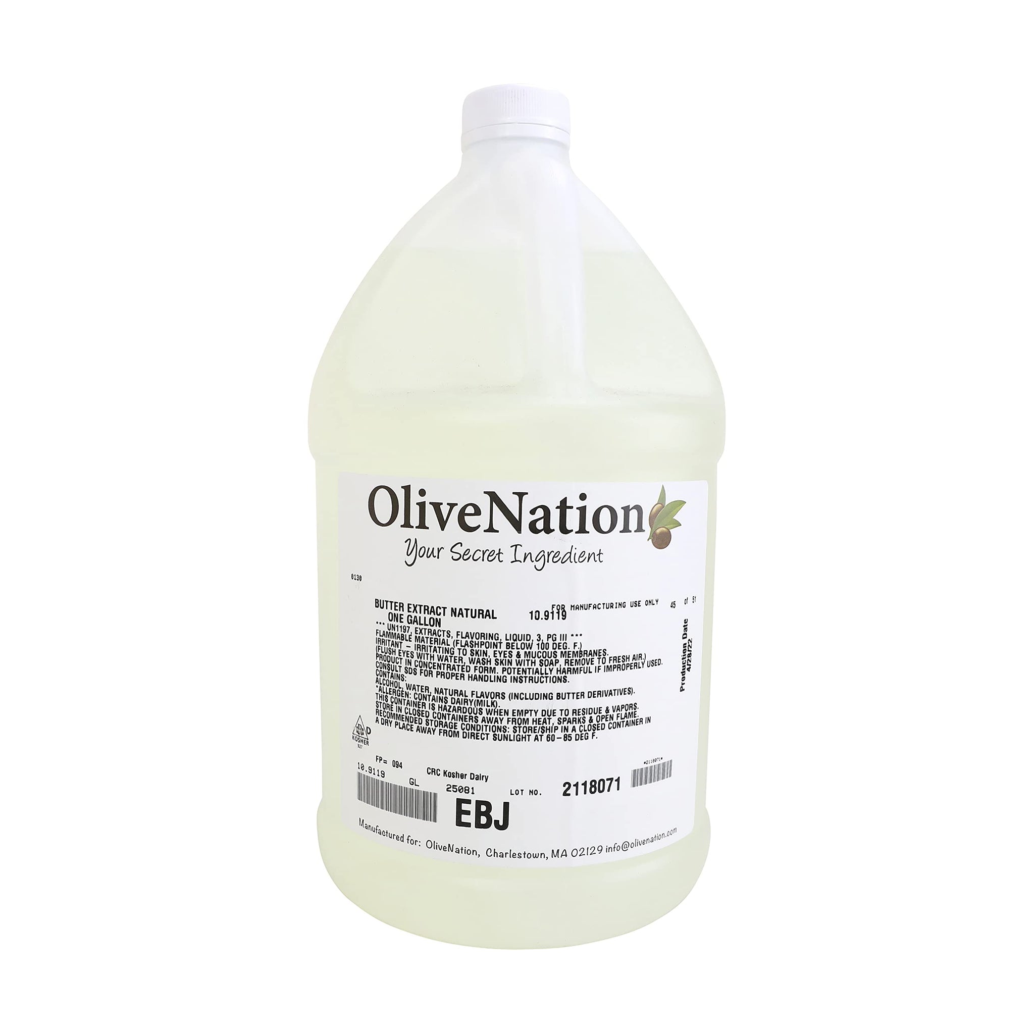 Butter Flavoring Extract, OliveNation Butter Extract - PG Free, Natural, Sugar Free, Non-GMO, Gluten Free, Kosher - 32 oz