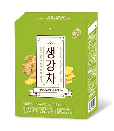 Songwon Traditional Ginger Tea, 15g x 15 Tea Sticks (1 Pack)