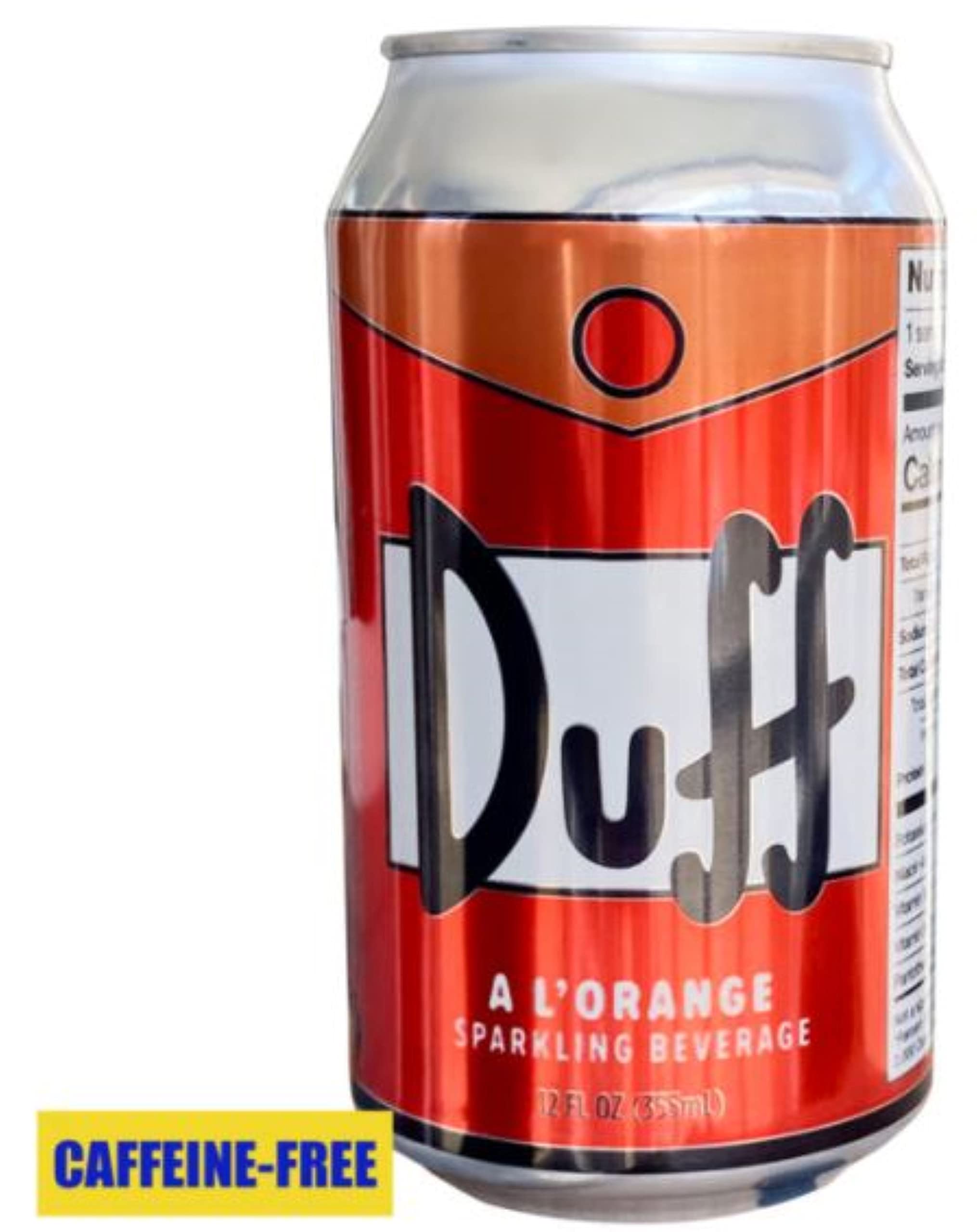 Boston America The Simpsons Duff A L'Orange Sparkling Beverage Energy Drink (6 Pack) Caffeine Free