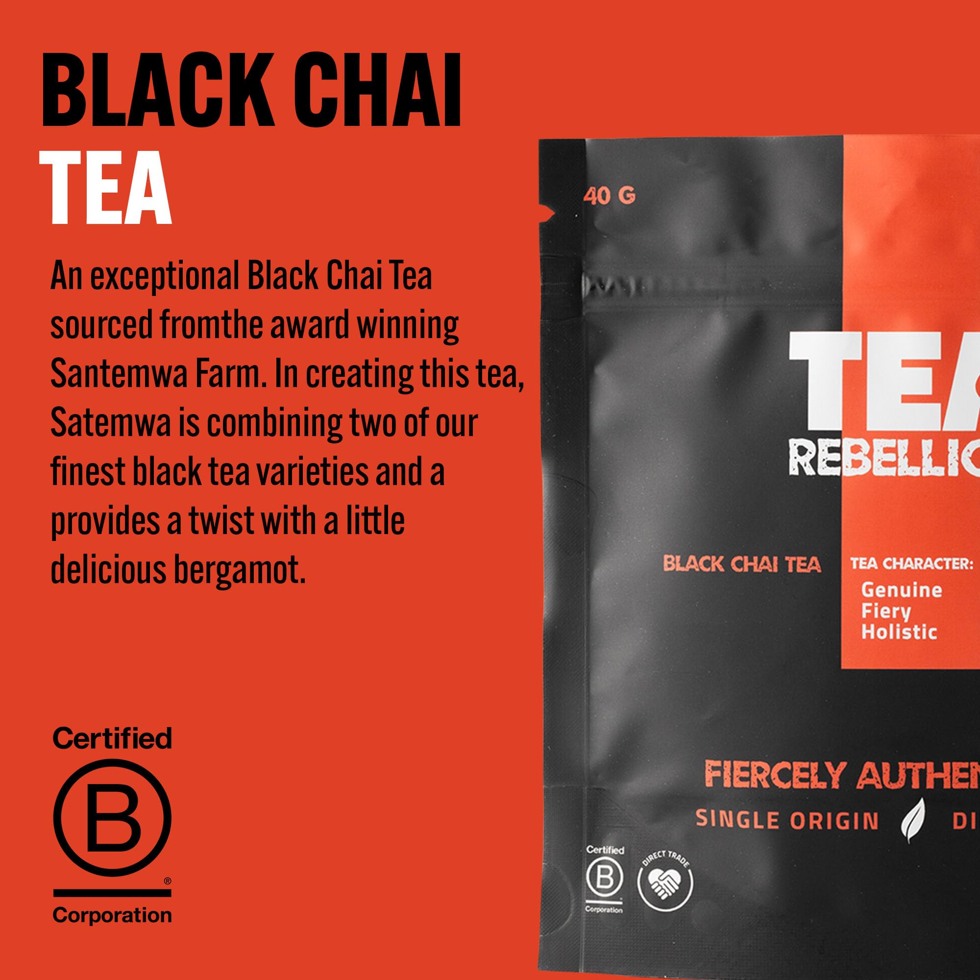Tea Rebellion | Premium Hand Picked Ayurvedic Chai Tea | Single Origin, Spicy and Sweet Nepali Heritage | AVPA 1st Prize Winner | 40G Loose Leaf Tea