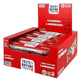 Taste of Nature Organic Cranberry Snack Bar - Healthy, Gluten Free, Non GMO, Vegan Snack Bars with Mixed Nuts, Fruits and Seeds - 16 Snack Pack x 40g
