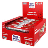 Taste of Nature Organic Cranberry Snack Bar - Healthy, Gluten Free, Non GMO, Vegan Snack Bars with Mixed Nuts, Fruits and Seeds - 16 Snack Pack x 40g