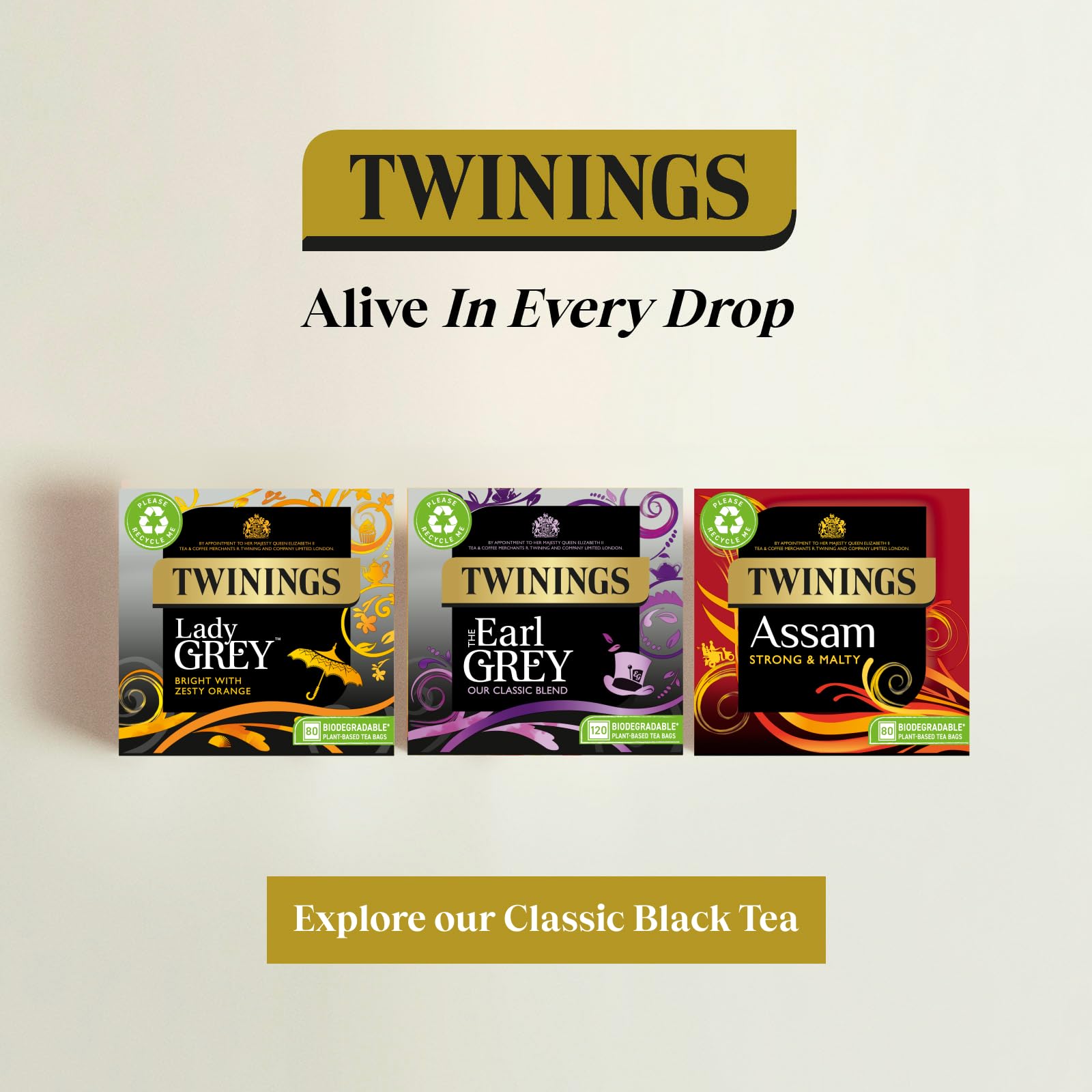 Twinings Earl Grey Tea | Full & Fragrant Earl Grey Tea Bags | Bergamot & Lemon Flavoured Black Tea Blend | 40 Biodegradable Tea Bags