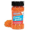 Bakerpan Orange Jimmies Sprinkles - 6 Ounces Orange Sprinkles for Cake Decorating - Edible Sprinkles for Cupcakes, Ice Cream, Cake Decorations (Made