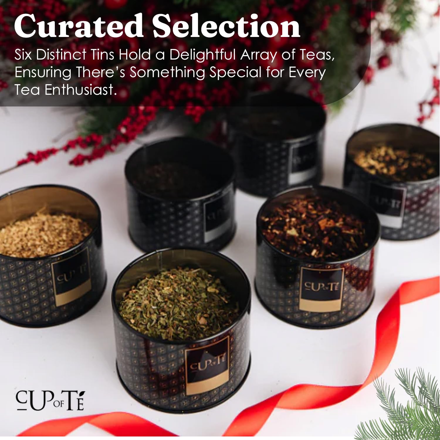 Cup Of Té Luxe, Cha Cha Chai, Curated Organic Tea Gift Set, English Breakfast Tea, Loose Leaf Tea, Decaf Tea, Organic Tea Set, 6 Ethically Sourced