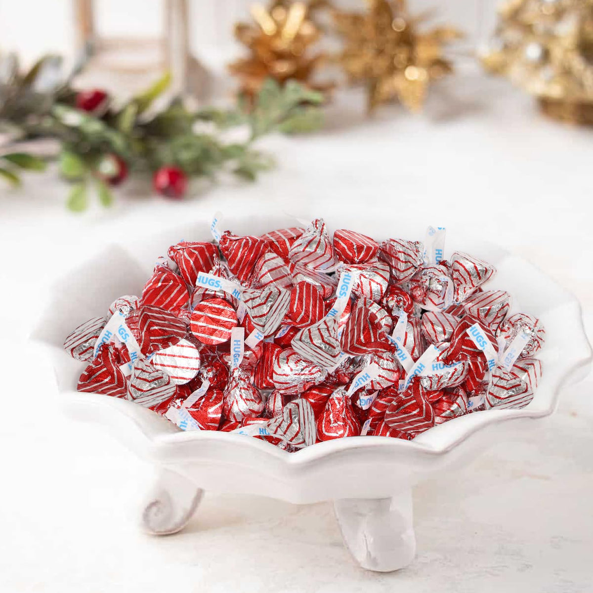 Bulk Milk Chocolate Hugs Candy Bulk - 1 Pound Bag Individually Wrapped Milk Chocolate Swirled with White Creme for Baking, Parties, Candy Buffets