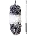 BOOMJOY Microfiber Feather Duster with Extendable Pole and Bendable Head, 100" Telescoping Duster for Cleaning Ceiling, Fan, Furniture