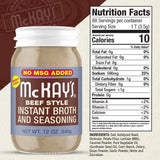 McKay's Chicken and Beef Flavored Soup Seasoning, Gluten Free, Vegetarian Instant Broth, Bullion Powdered Seasoning, Good on Meats, Veggies or in