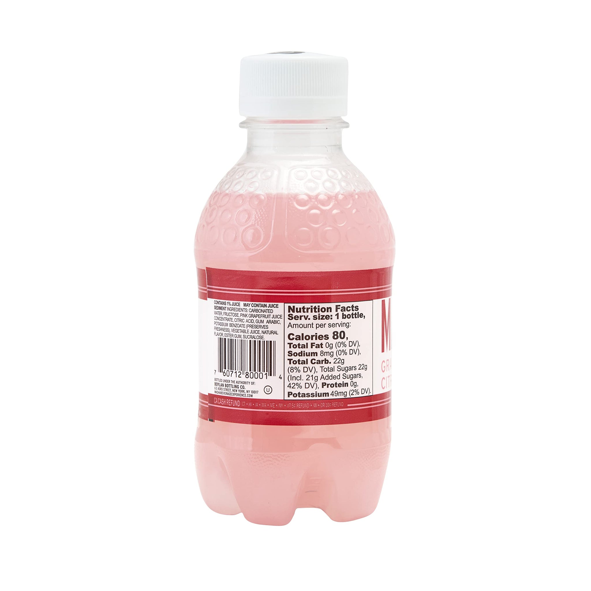 Boylan Bottling MASH Great Tasting Grapefruit Citrus Zing - Lightly Carbonated Fruit Drink - Low Calorie & No Sugar - Made With All Natural Pure Cane