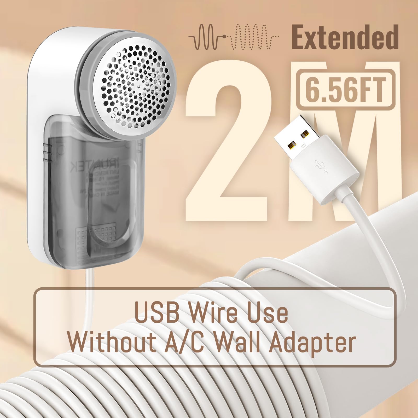 iRUNTEK Wired Fabric Lint Remover, Plug-in Lint Shaver and Brush 2 in 1,Sweater Defuzzer for Removing Fuzz, Lint Balls, Pills, Bobbles from Clothes