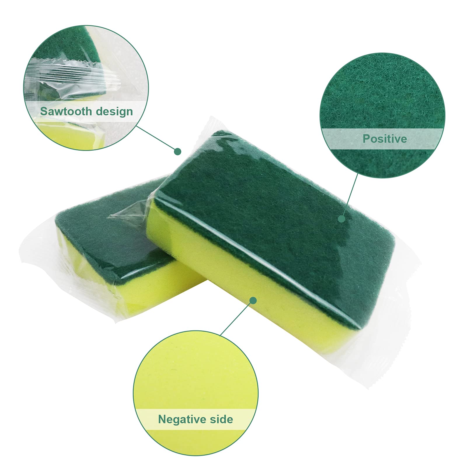 Sponge Individually Wrapped?24 PCS Dishwashing Sponge Scouring Pad Kitchen Dishcloth Suitable for Travel Apartments (Style 1)