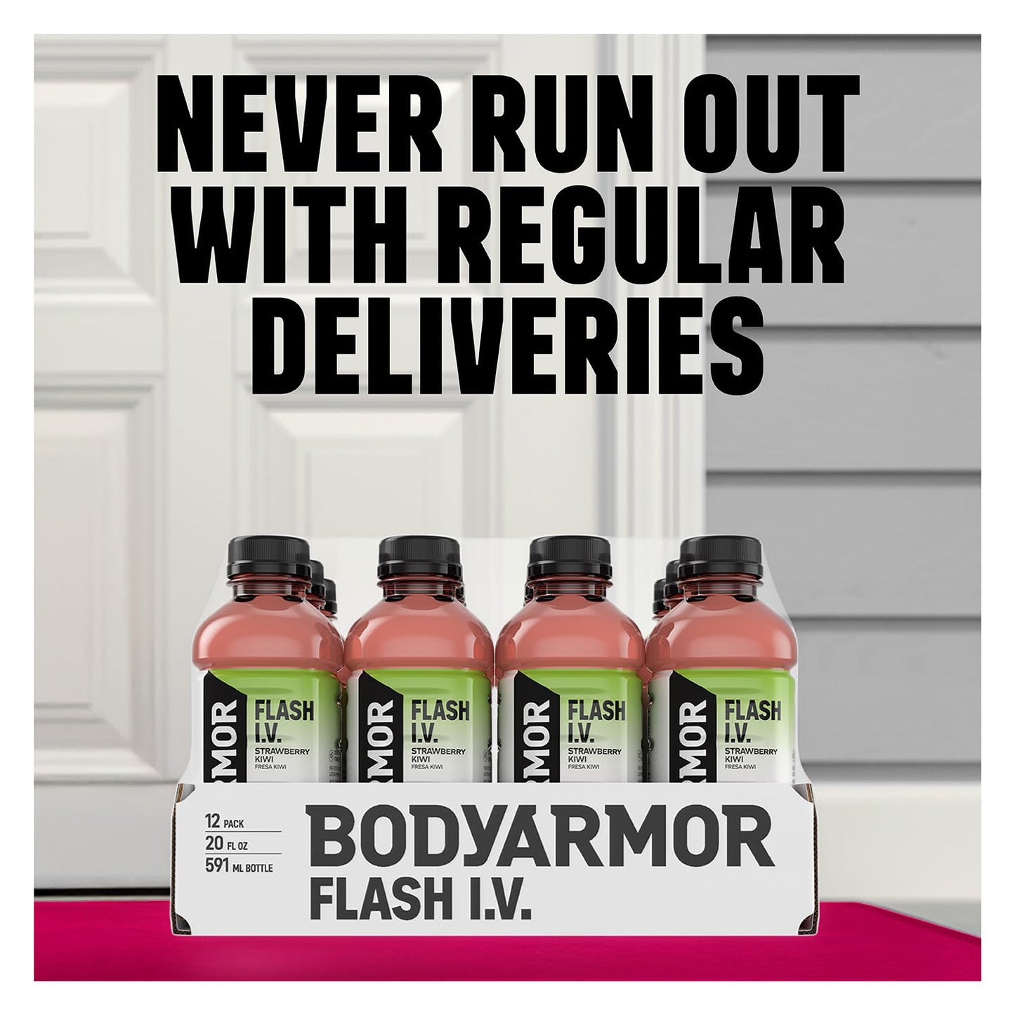 BODYARMOR Flash I.V. Electrolyte Beverage, Cucumber Lime, Hydration Drink with Coconut Water For Rapid Rehydration, Post Workout Recovery, 20 Fl Oz