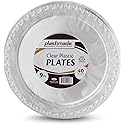 [40 Count] Plastimade 9 Inch Dinner Plates Clear Disposable Heavy Duty Plastic, Ideal For Wedding, Catering, Parties, Buffets, Events, Or Everyday