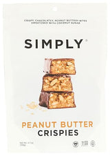 Simply Gum, Peanut Butter Crispies Dark Chocolate Bars, 4 Ounce