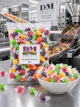 Assorted Hard Candy - 2 lb Bulk Bag Variety Fruit Mix of Cherry Orange Lemon Lime Grape Flavors | Individually Wrapped | Office Candy Bowl, Pinata