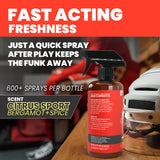 Uncle Todd’s Odor Stomp Sports Equipment Odor Eliminator Spray - Extra Strength Enzyme-Powered Deodorizer for Football, Hockey, Gym Bags, and Athletic