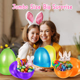 SpringFlower 12 PCS Jumbo Easter Eggs, 10" Large Plastic Easter Eggs for Easter Egg Hunt, Empty Easter Eggs for Filling Treats, Basket Stuffers