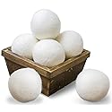 SnugPad Wool Dryer Balls XL Size 6 Pack, Natural Fabric Softener 100% Organic Premium New Zealand Wool, Chemical Free and Reduces Wrinkles, 1000+
