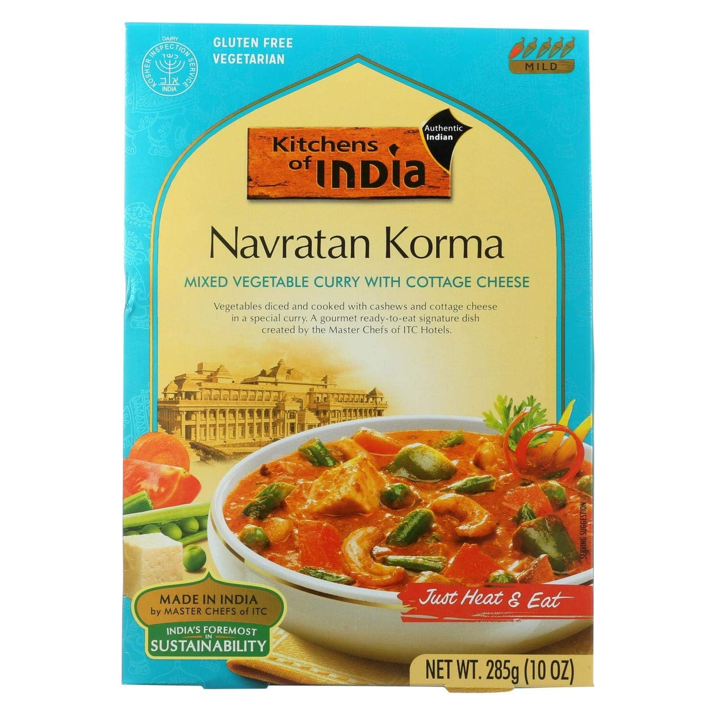 Kitchens Of India Navratan Korma Mixed Vegetable Curry With Cottage Cheese 10 oz - Pack of 6