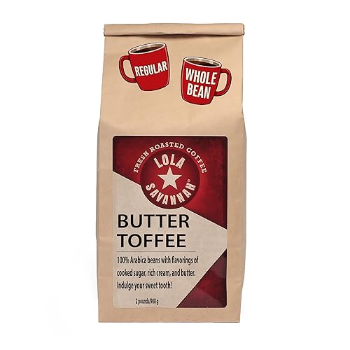 Lola Savannah Butter Toffee Whole Bean Caffeinated Coffee, 2lb