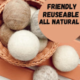 SEDLAV Natural Wool Dryer Balls - Earth Breeze Laundry Sheets Alternative - Wool Dryer Balls Laundry Reusable - Reduces Wrinkles, Energy Saving (4)