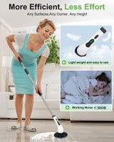 Electric Spin Scrubber, Cordless Cleaning Brush, Shower Scrubber IPX7 Waterproof Bathroom Scrubber, Adjustable Extension Handle, Floor Polishers 7