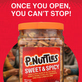 P-Nuttles Sweet & Spicy Snack Mix, 36 Oz Jar (Pack of 1) - Ideal Bar Mix - Butter Toffee Covered Peanuts with Sesame Sticks, Chili Crescents, Corn