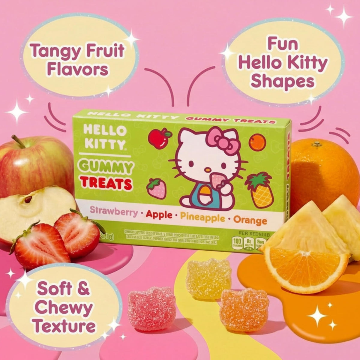 Cookie Dough Bites Hello Kitty Sour Gummy Candy 3.1 oz 3-Pack