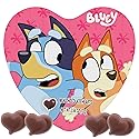 Bluey Valentines Heart Tin, Individually Wrapped Milk Chocolate Hearts with Reusable Container, 2.12 Ounces
