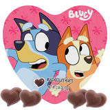 Bluey Valentines Heart Tin, Individually Wrapped Milk Chocolate Hearts with Reusable Container, 2.12 Ounces