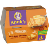 Annie's Real Aged Cheddar Microwave Mac and Cheese with Organic Pasta, Made with Real Cheese, Dinner Side or Snacks, 4 Cups, 8.04 oz