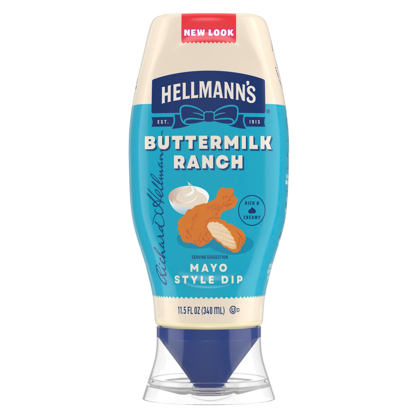 Hellmann's Buttermilk Ranch Chicken Tender Mayonnaise Style Dip Buttermilk Ranch Delicious Flavor No Artificial Flavors 11.5 Fl Oz