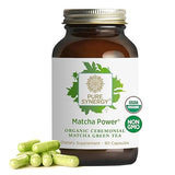 PURE SYNERGY Matcha Power | Organic Matcha Green Tea Capsules | Ceremonial Grade Supplement with EGCG | for Enhanced Energy & Alertness (90 Capsules)