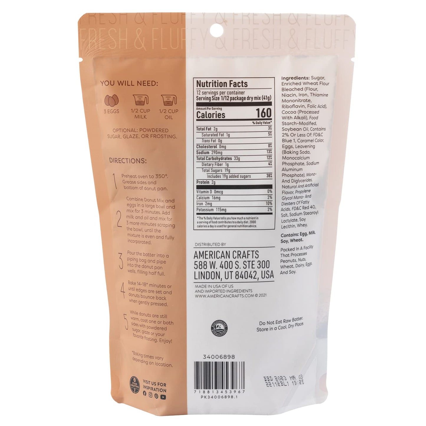 Sweetshop Cake Donut Mix 17.5 oz, Chocolate, Baking Mixes Cook Cooking Bake Create DIY Tasty Grocery Gournment Food Pantry Staple Homemade Yummy Sweet Donuts Sweet Birthday Celebrations