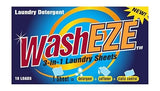 WashEZE 3-in-1 Laundry Detergent Sheets - 20 Loads Fresh Scent Liquidless Soap Sheet-Detergent, fabric softener and more -Travel Approved, College