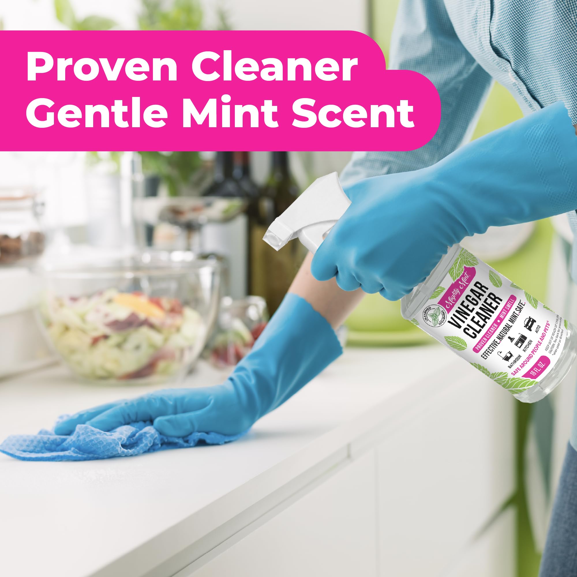 Mighty Mint Vinegar Cleaner, All-Purpose Spray, Spearmint Scent, 16oz