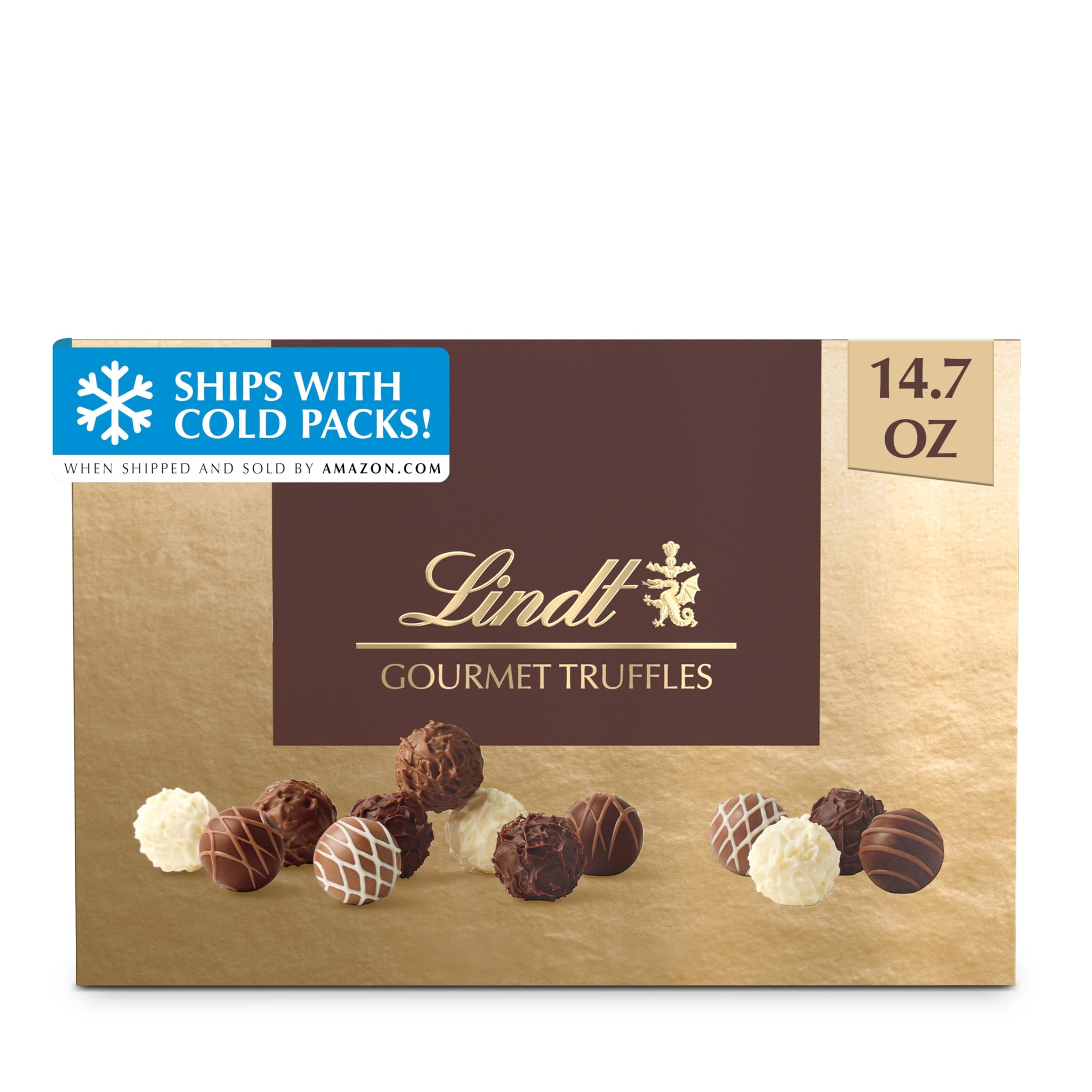 Lindt Gourmet Truffles Chocolate Candy Truffles, Assorted Chocolate Truffles, Great For Gift Giving, 14.7 oz. Gift Box