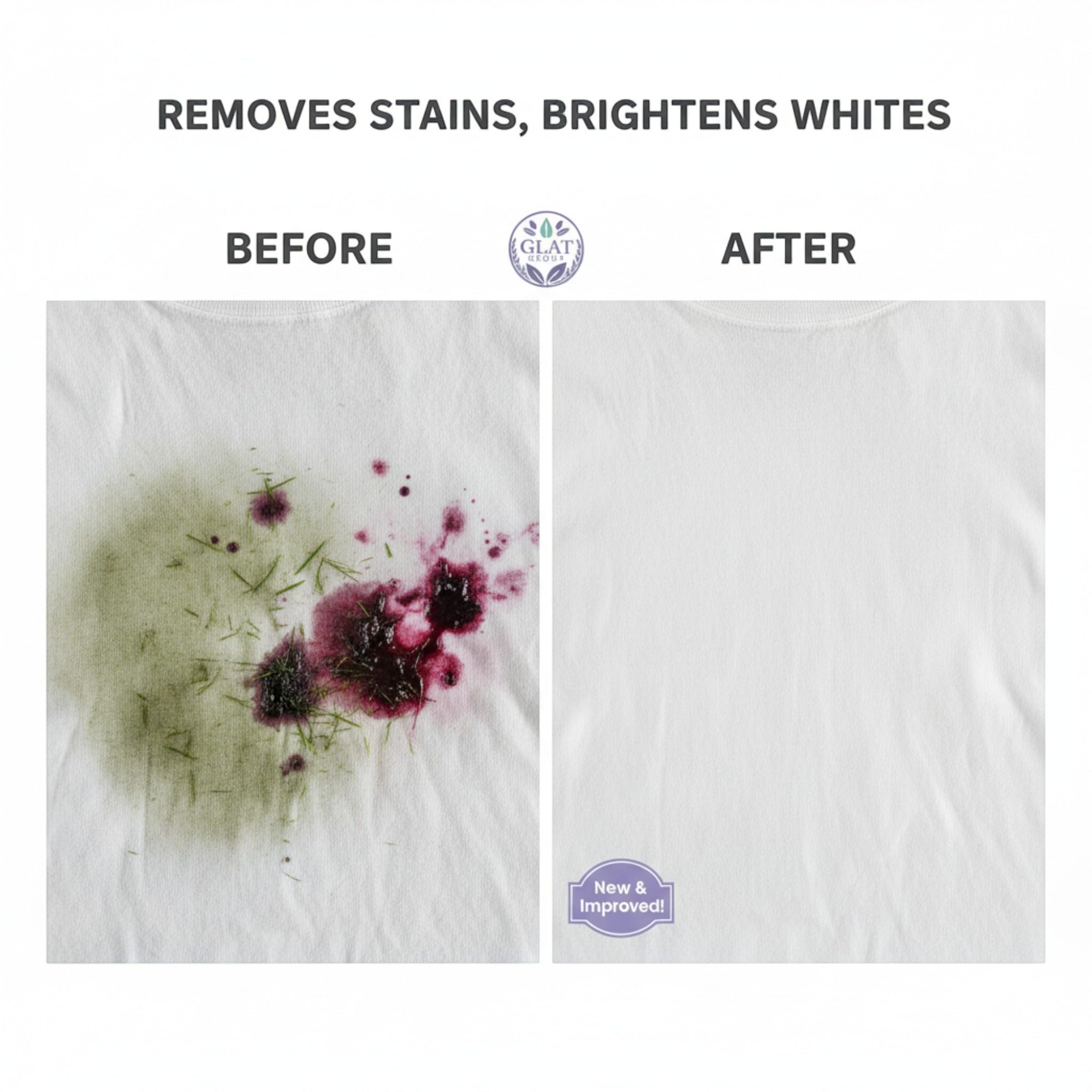 GLAT Group Enzyme-Powered Natural Oxygen Bleach (Powder) - Lavender | Chlorine-Free Stain Remover & Laundry Whitener | Safe for Colors, Septic, Baby