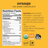 Theo Chocolate Orange Organic Dark Chocolate Bar, 70% Cacao, 6 Pack | Vegan, Fair Trade