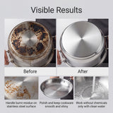 2PCS Steeli Sponge for Stainless Steel, Removes Burnt-On Stains, Suitable for Stainless Steel Surfaces, Leaves No Scratches, Reusable Steel Sponge