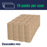 Cascades PRO Select Multifold Paper Towels Bulk- Universal Fit for Dispensers - Commercial Bathroom Kitchen Towel - 250 Sheets/pack, 16 Packs/Box