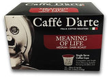 Caffe D’arte Single Serve Coffee - Meaning of Life Medium Roast - Roasted in Seattle, Perfect for Single-Serve Brewing - 12 Count