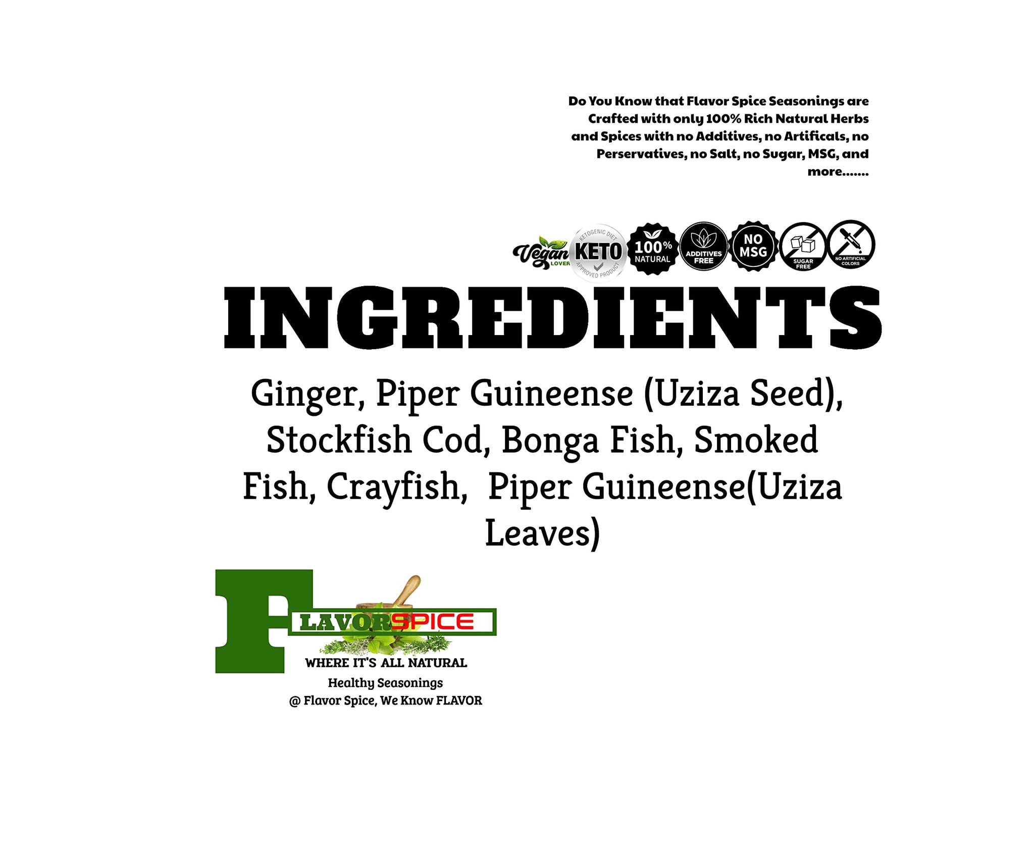 African Soup Seasoning, Crafted with 100% Natural Herbs and Spices with No Artificial or preservatives, No Salt, No Sugar, No MSG, Gluten, Great