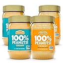 Crazy Richard's 100% All-Natural Vegan Creamy & Crunchy Peanuty Butter with No Added Sugar and Non-GMO Variety Pack (16 Ounce, Pack of 4)