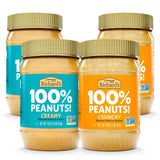 Crazy Richard's 100% All-Natural Vegan Creamy & Crunchy Peanuty Butter with No Added Sugar and Non-GMO Variety Pack (16 Ounce, Pack of 4)